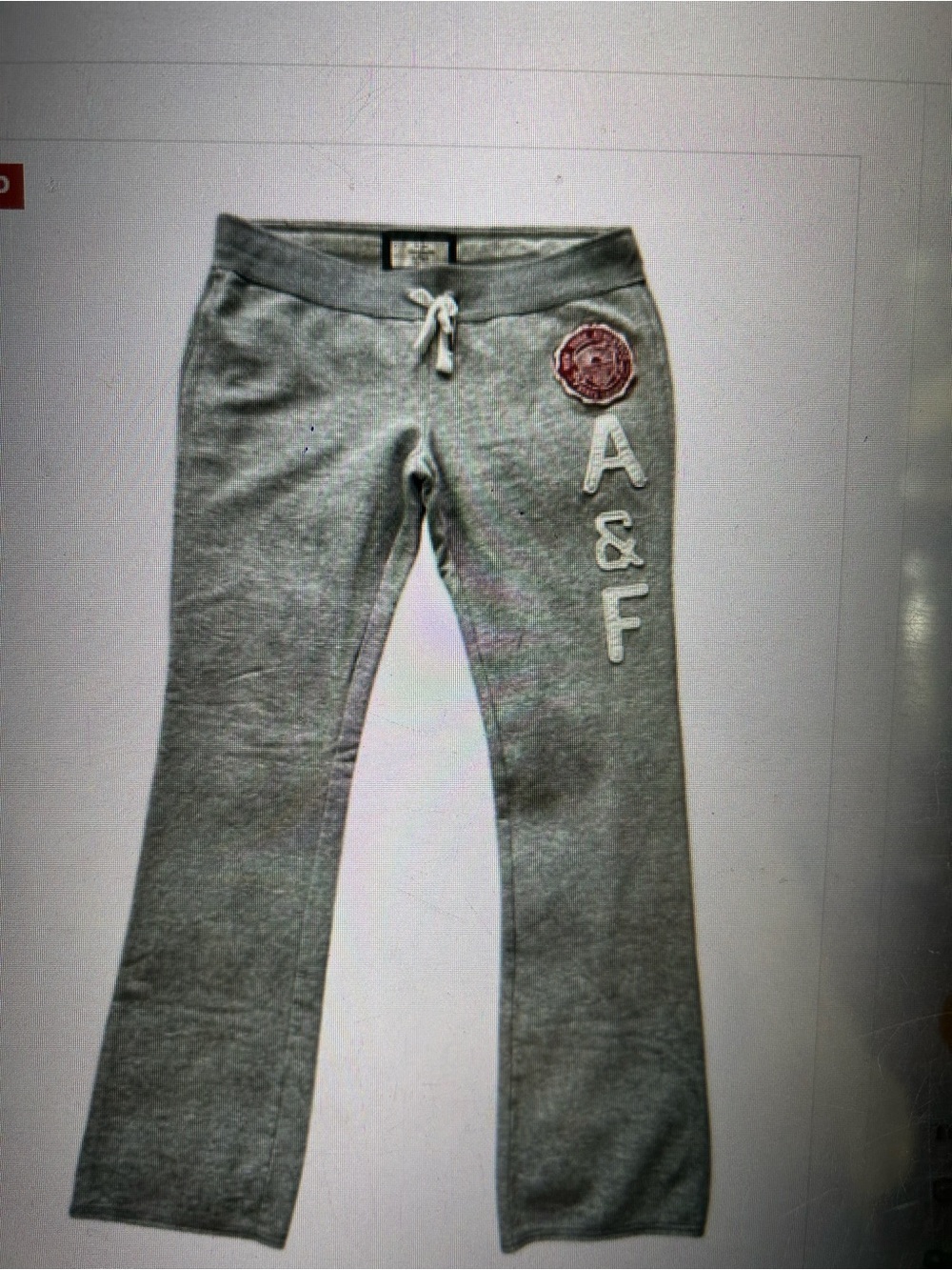 **ISO** Looking for Abercrombie & Fitch Gray Sweatpants with Pink Patch